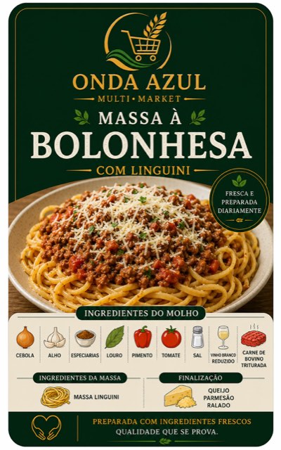 Embalagem da Massa à Bolonhesa com linguini